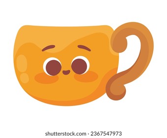 autumn kawaii mug illustration isolated