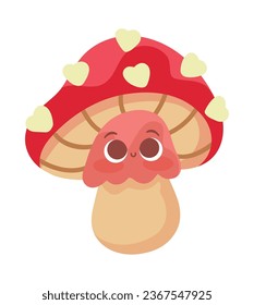 autumn kawaii mushroom illustration isolated