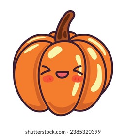 autumn kawaii pumpkin vector isolated