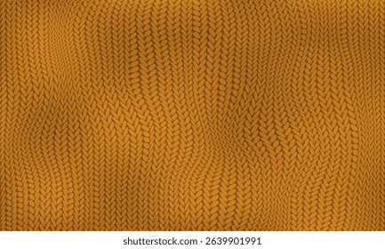 Autumn knitted distorted background in red color under clipping mask
