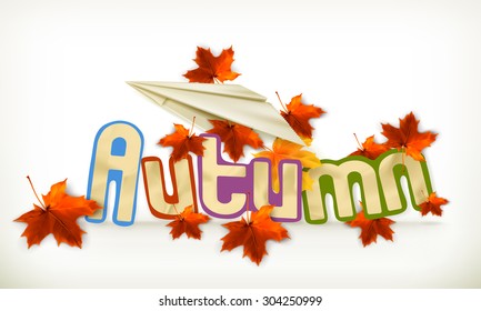 Autumn label, vector illustration