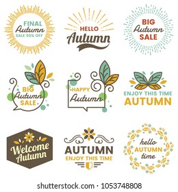 Autumn Label Vintage Vector Logo for banner, poster, flyer
