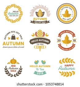 Autumn Label Vintage Vector Logo for banner, poster, flyer