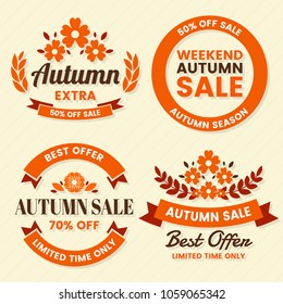 Autumn Label Vintage Vector Logo for banner, poster, flyer
