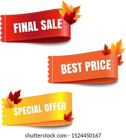 Autumn Labels big Set Isolated With Gradient Mesh, Vector Illustration