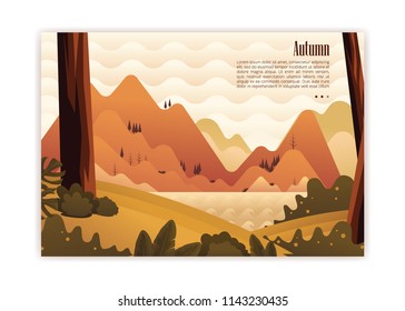 Autumn Lake And Mountain Background
