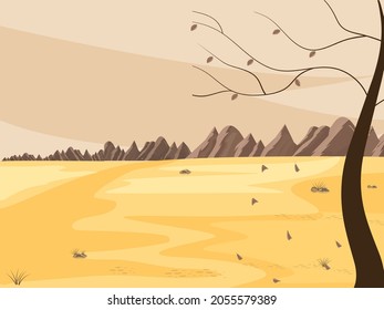 Autumn Landscape Background With Mountains.