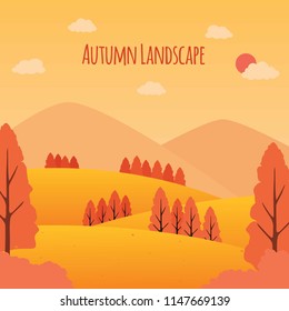Autumn Landscape with Beautiful Tree