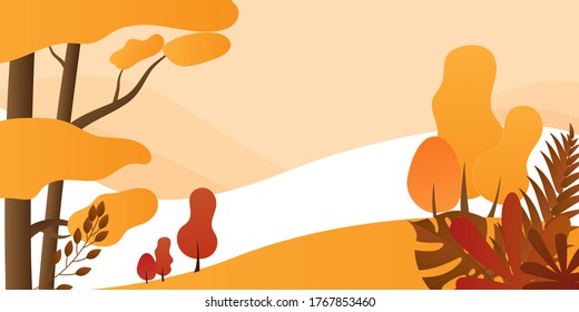 concepto de paisaje otoñal plano Fondo