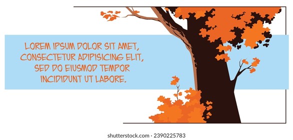 Autumn landscape. Illustration concept template for website, web landing page, banner, presentation, social, poster, promotion or print media.