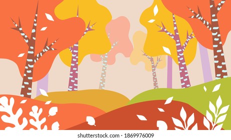 buntes Herbstlandschaftsgrafik-Material
