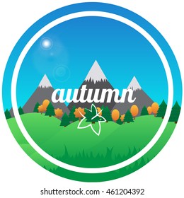 Autumn landscape in the mountains 