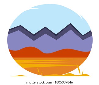 Autumn landscape of mountains and forest. Illustration of a national park. Vector illustration in flat style.