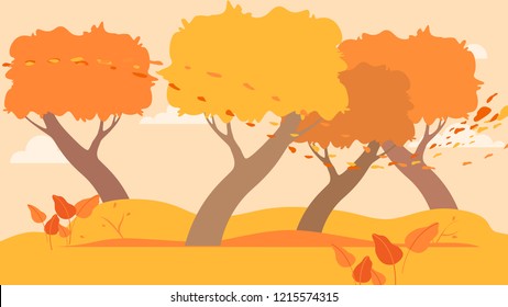 Autumn landscape with trees