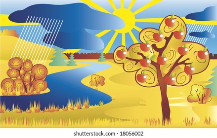 Autumn landscape vector