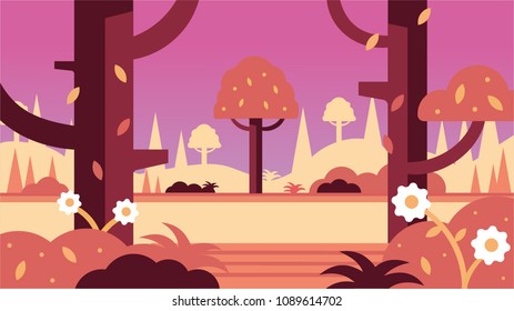 Autumn landscape. Vector Illustration