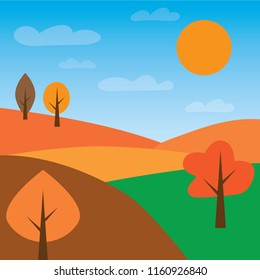 autumn landscape- vector illustration