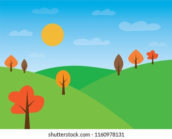 autumn landscape- vector illustration
