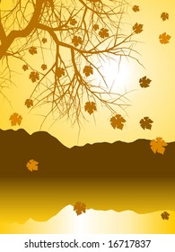Autumn landscape vector illustration