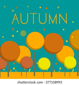 Autumn landscape vector illustration