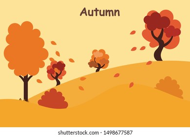 autumn landscape  vector illustration background