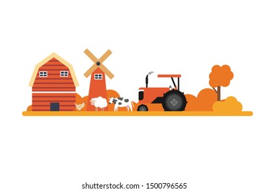 autumn landscape  vector illustration background