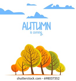 Autumn landscape for your brochure. Vector illustration.