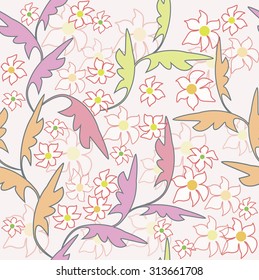 Autumn latest flowers vector illustration