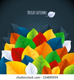 autumn leaf background. Autumn abstract vector background. BRIGHT leaves 