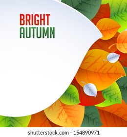 autumn leaf background. Autumn abstract vector background. BRIGHT leaves 
