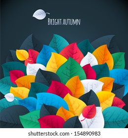 autumn leaf background. Autumn abstract vector background. BRIGHT leaves 