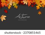 Autumn leaf background border design with copy space