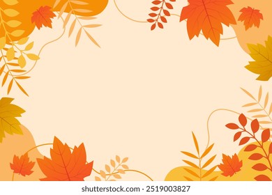 Autumn leaf background with falling leaves. Vector illustration.