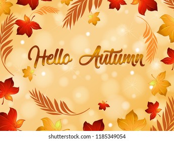 Autumn leaf background template illustration