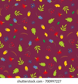 Autumn leaf background. Vector illustration. Seamless pattern.