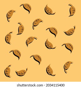 Vector de fondo de hoja otoñal diseño de patrones sin fisuras