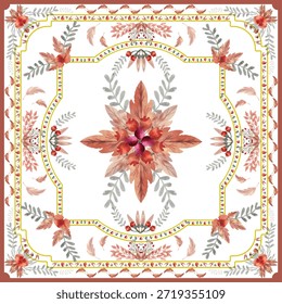 Herbstblatt Berry Kreuz Quadratisches Schal-Muster