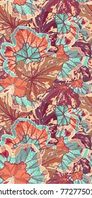 Autumn Leaf Botanical Vector Seamless Pattern