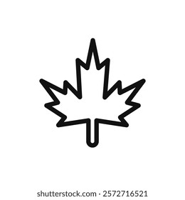 Autumn leaf canadian icon flat line symbol set.