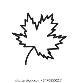 Autumn leaf canadian icon line art vector