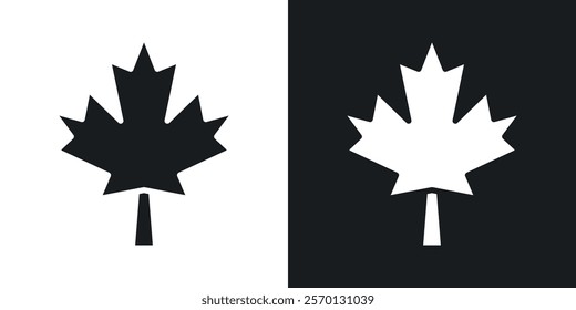 Autumn leaf canadian icons in flat syle