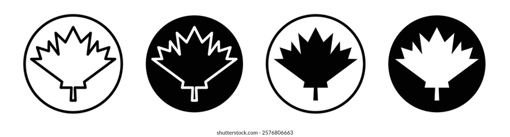 Autumn leaf canadian icons vector pack for web designs