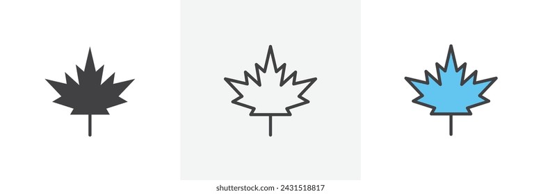 Autumn Leaf Canadian Isolated Line Icon Style Design. Simple Vector Illustration