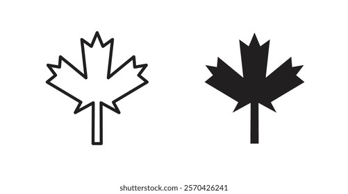 Autumn leaf canadian vector web icons set