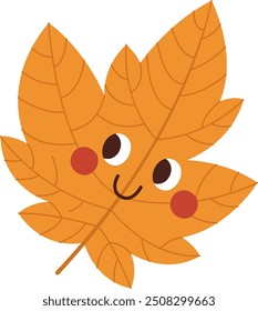 Autumn Leaf Character Vector Illustration