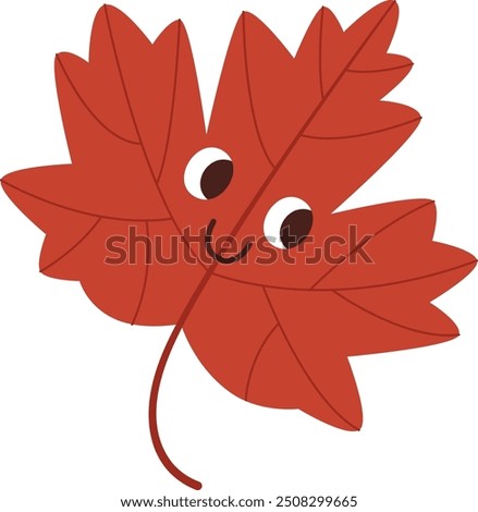 Autumn Leaf Character Vector Illustration