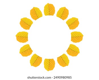 Autumn Leaf circle Frame Background