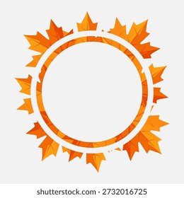 Autumn Leaf Circular Frame Design
