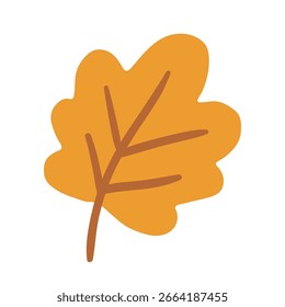 Autumn leaf clip art element vector isolated on white background. Fun autumn activity coloring page for kids printable. Autumn Leaf clipart, icon.