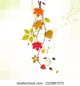 Autumn leaf color, vector design